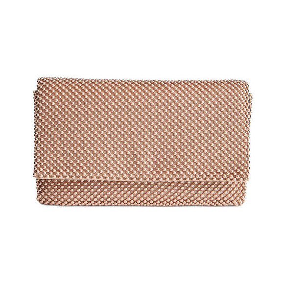 INC International Concepts Prudence Shiny Mesh HandBag Clutch (Pink) - Picture 1 of 1